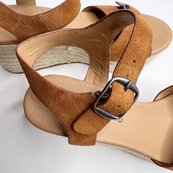 LUCKY BRAND Espadrille Naveah Wedge Sandal Size 7.5 Ankle Strap Buckle Casual - Picture 6 of 11